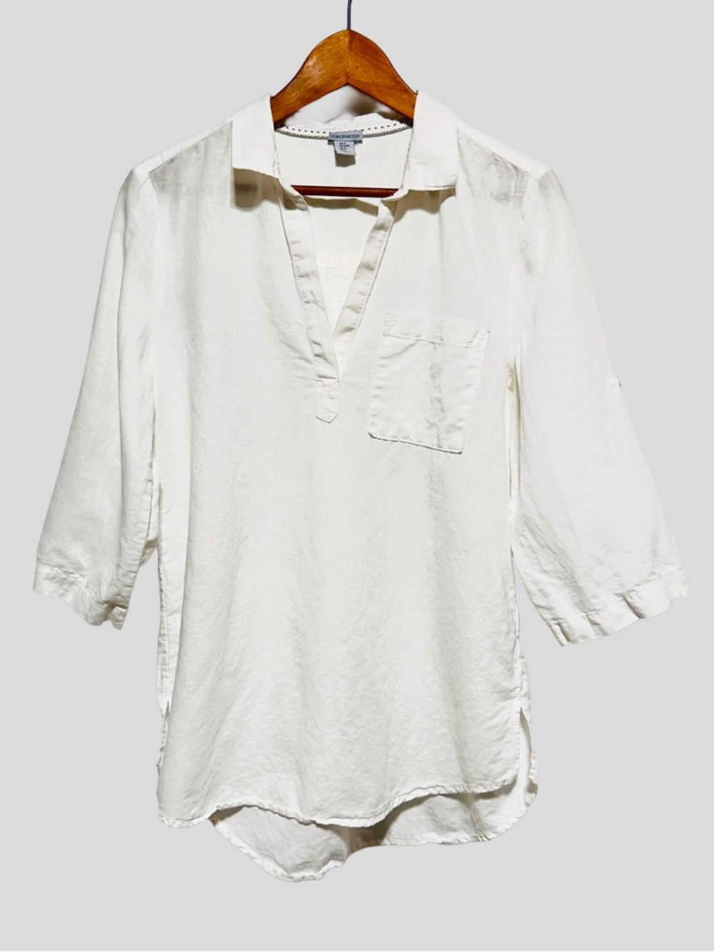 PARAPHRASE Linen Cotton Tunic White Coastal Minimalist Top Resortwear Beach